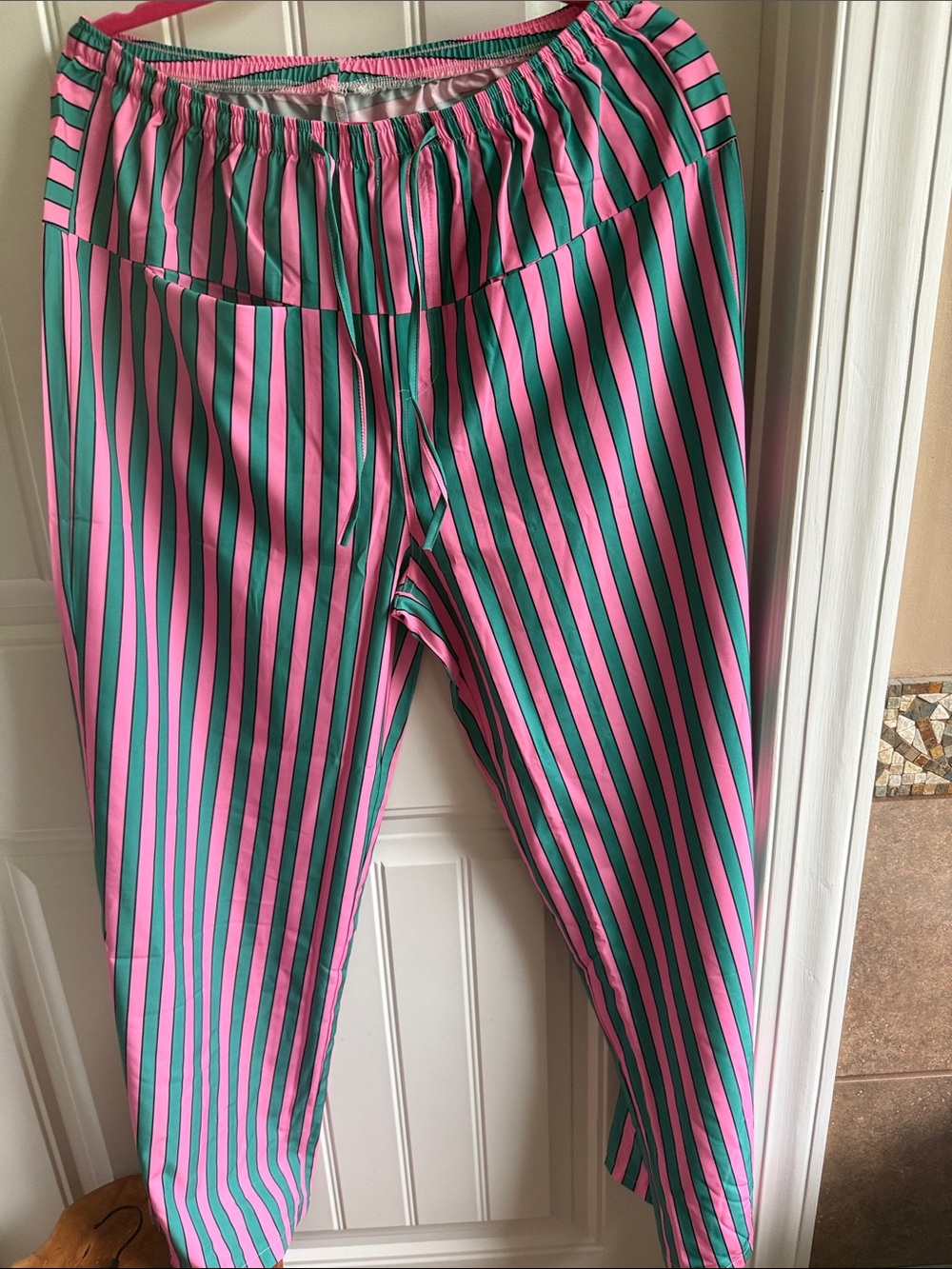 New Pink and Green Stripe  Pants